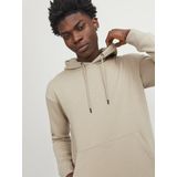 JACK & JONES - Hoodie - Beige - Katoen - Met Kap - Lange Mouwen