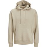 JACK & JONES - Hoodie - Beige - Katoen - Met Kap - Lange Mouwen
