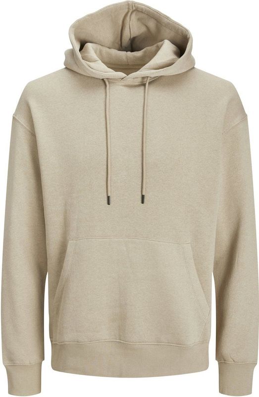 JACK & JONES - Hoodie - Beige - Katoen - Met Kap - Lange Mouwen