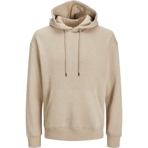 JACK & JONES Hoodie - Beige - Sweatstof - Licht Getailleerd