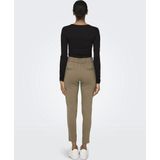 ONLY - Bandplooibroek - Bruin - Slimfit - High Waist - 7/8 lengte