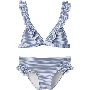 Name It Meisjes Bikini Set NKFZANNAH Gestreept Blauw - Maat 110/116