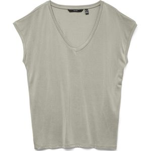 T-shirt - Effen - V-hals - TENCEL™ Modal - Losse Pasvorm - Kwartmouw