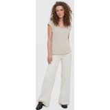 T-shirt - Effen - V-hals - TENCEL™ Modal - Losse Pasvorm - Kwartmouw