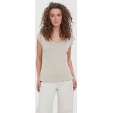 T-shirt - Effen - V-hals - TENCEL™ Modal - Losse Pasvorm - Kwartmouw