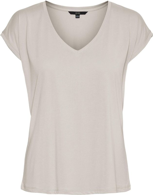 T-shirt - Effen - Jersey - V-hals - Losse Pasvorm