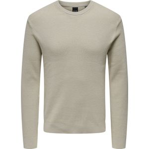 ONLY & SONS Gebreide trui voor mannen, ronde hals, Zilvervoering., XL