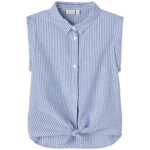 Name It Kurzarmbluse Name It Emma Kurzarmbluse mit Knoten Dusty Blue