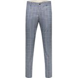 SELECTED HOMME - Slhslim-timelogan - Herenbroek - Lichtblauw - Ruitpatroon