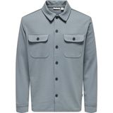 Overhemd - Gebreide Jersey - Lange Mouwen - Regular Fit - Lichtblauw