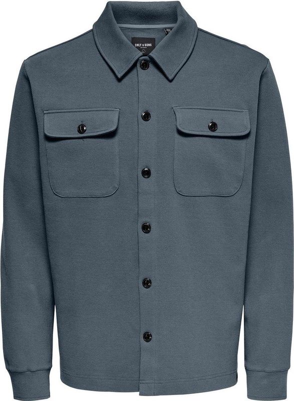 Overhemd - Gebreide Jersey - Lange Mouwen - Regular Fit - Lichtblauw