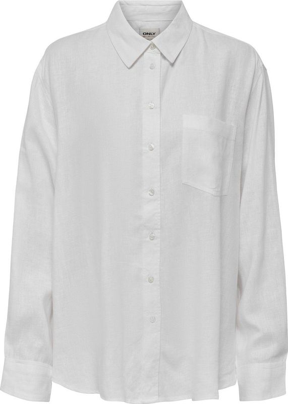 ONLY - Onltokyo L/S Linen Blend Shirt - Blouse - Wit