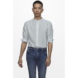 O&S - Overhemd - Lichtgewicht - Blauw - Linnen - Lange Mouw - Slim Fit