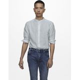 O&S - Overhemd - Lichtgewicht - Blauw - Linnen - Lange Mouw - Slim Fit