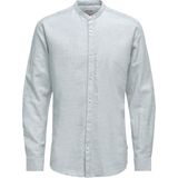O&S - Overhemd - Lichtgewicht - Blauw - Linnen - Lange Mouw - Slim Fit