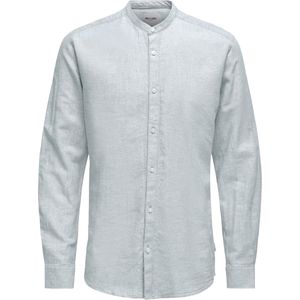 O&S - Overhemd - Lichtgewicht - Blauw - Linnen - Lange Mouw - Slim Fit