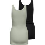 Only - onllive love - Dames Tanktops - 2-pack - Lange Snede - Rekbaar Materiaal