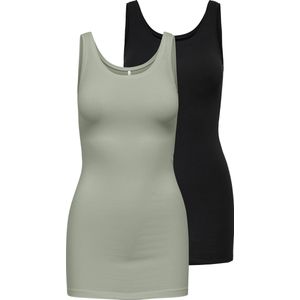 Only - onllive love - Dames Tanktops - 2-pack - Lange Snede - Rekbaar Materiaal