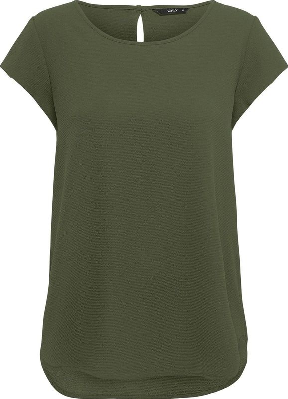 ONLY - ONLNOVA LIFE VIS TOP SOLID - Blouse - Zwart - Viscose - Korte Mouwen