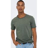 T-shirt - Overdye - Jersey - Korte Mouwen - Long Line Fit