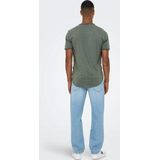 T-shirt - Overdye - Jersey - Korte Mouwen - Long Line Fit