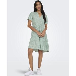 Only Onlzally Life Thea dress NOOS Korte jurk groen wit Viscose Basics