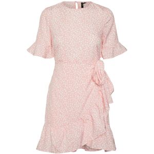 Vero Moda - Vmhenna 2/4 O-neck Short Dress - Gerainum Pink - Dames