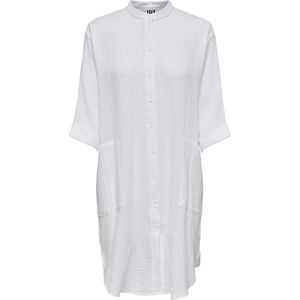 Blouse - Effen - Katoen - Driekwart Mouw - Losse Pasvorm