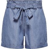 Korte Broeken - Medium Blue Denim - Denim-Look - Bindstrik - Steekzakken