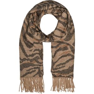 PIECES Dames PCJIRA Wool Scarf NOOS Sjaal, White Pepper/AOP: Tiger, One Size