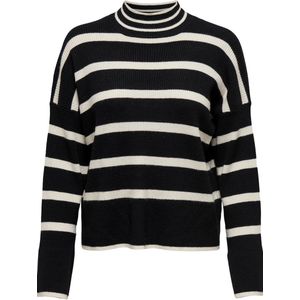 Only Trui Onlibi Highneck Pullover Knt No 15259096 Black/w Whiteca Dames