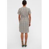 Object - Maat 42 - OBJSELINE S/S SHIRT DRESS NOOS Dames Jurk Sandshell Black Dots