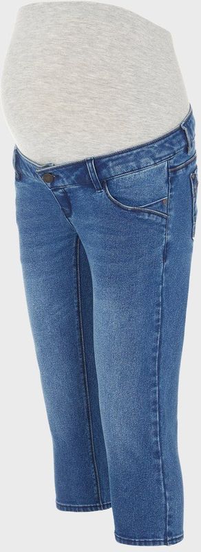 MAMALICIOUS - SARNIA - Jeans - Blauw Denim - Slimfit - 3/4 Lengte