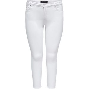 ONLY CARMAKOMA CARWILLY REG SK ANK RW DNM CROWHITE Dames Jeans - White