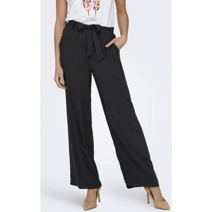 ONLY straight regular waist palazzo broek zwart