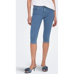 Denim Shorts - Blauw - Stof - Mid Waist - Skinny Fit