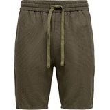 Onslinus - Mid Waist Tapered Fit Shorts - Katoen - Knielengte - Zijzakken