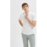 Selected Homme Slhfave Zip Ss Polo B Polo's T-shirts - Wit