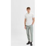 Selected Homme Slhfave Zip Ss Polo B Polo's T-shirts - Wit