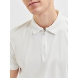 Selected Homme Slhfave Zip Ss Polo B Polo's T-shirts - Wit