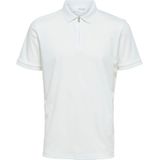 Selected Homme Slhfave Zip Ss Polo B Polo's T-shirts - Wit