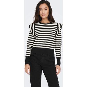 Only Trui Onlkelci Stripe Pullover Knt No 15265528 Black/pumice Dames