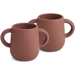 Nuuroo Siliconen Drinkbekers met Handvaten (2st) - Mahogany