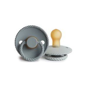 Frigg Schnuller Größe 1 Rope Fr.Grau/Silber Grauer Latex 2er-Pack