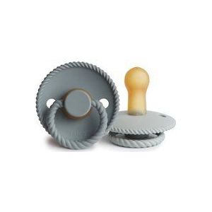 FRIGG - Rope Fopspeen - Natuurrubber - BPA-vrij - French Gray/Silver Gray - 2-Pack