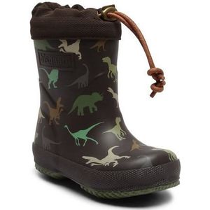 Bisgaard Thermo uniseks-kind Regenlaarzen, Brown Dino, 35 EU