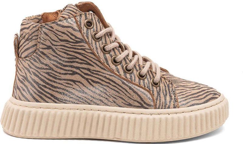 Bisgaard - Debbie - Sneaker - Zacht Leer - Glitterdetails - Platte Zool - Veters en Ritssluiting