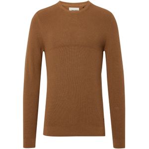 Gebreide Trui - Bruin - Ronde Hals - Lange Mouwen - Normale Pasvorm