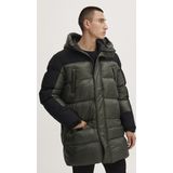 BLEND - Winterjas - Donkergroen / Zwart - Gewatteerde Jas - Met Gevoerde Capuchon