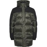 BLEND - Winterjas - Donkergroen / Zwart - Gewatteerde Jas - Met Gevoerde Capuchon